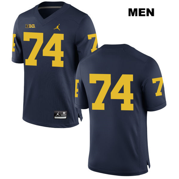 Men's NCAA Michigan Wolverines Ben Bredeson #74 No Name Navy Jordan Brand Authentic Stitched Football College Jersey QK25N75CL